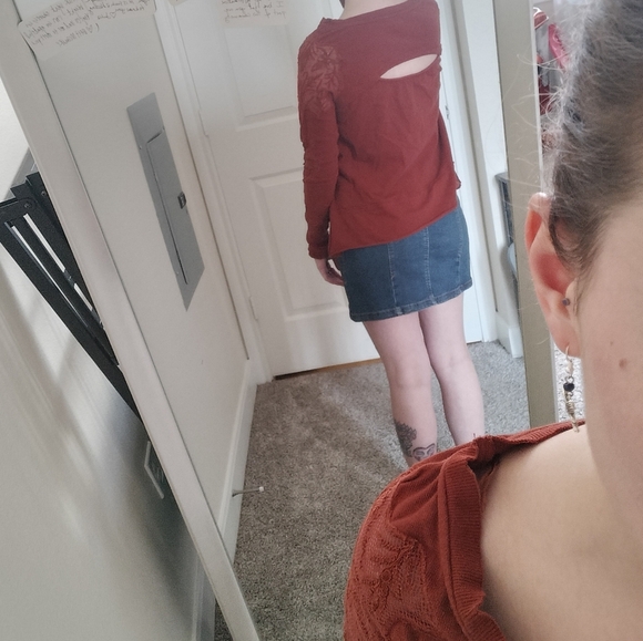 Women's Auburn Red/ Brown Lace Detail Free People Top - Picture 9 of 9